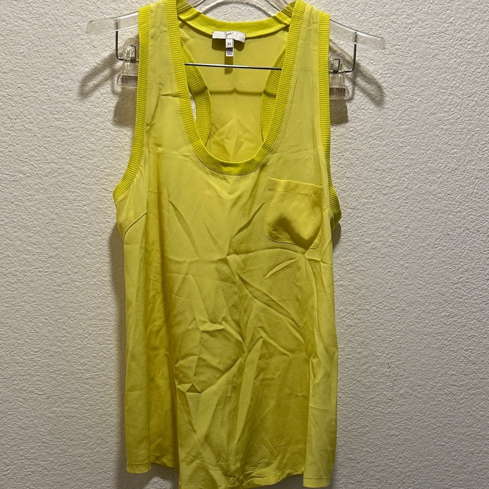 Joie Vibrant Yellow Tank Top Size XS 100% Silk Shell